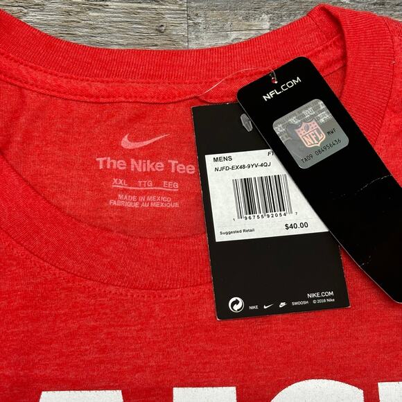 NWT NFL Tampa Bay Buccaneers Red Mens 2XL Raise the Flags The Nike Tee T-Shirt - Picture 4 of 10